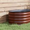 Outsunny 3.5' x 2' x 1.4' Galvanized Raised Garden Bed Kit, Outdoor Metal Elevated Planter Box with Safety Edging, Easy DIY Stock Tank for Growing Flo
