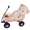 Outdoor All Terrain Pulling Wagon with Wood Railing, 10 inch Air Tires