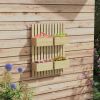 Outsunny 4 Box Raised Garden Bed with Trellis for Vine Flowers & Climbing Plants, 31.5" Tall Wall-Mounted Wood Planter Box Set with Adjustable Height,