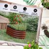 Outsunny 3.5' x 2' x 1.4' Galvanized Raised Garden Bed Kit, Outdoor Metal Elevated Planter Box with Safety Edging, Easy DIY Stock Tank for Growing Flo