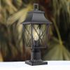 Outdoor Post Light, Black Pole Lantern Fixture with Pier Mount Base, Hard Wired