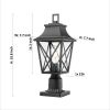 Outdoor Post Light, Black Pole Lantern Fixture with Pier Mount Base, Hard Wired