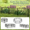Decorative Garden Fence 8 Pack, 23.5''(H) x 15.3ft (L) Rustproof Metal Fencing Animal Barrier