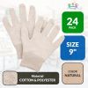 Natural Color Jersey Gloves for Men, Women 9", Pack of 24 Jersey Work Gloves Men, Polyester and Cotton Work Gloves, Breathable Beige Cotton Gloves for