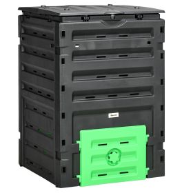 Outsunny Compost Bin 120 Gallon Lightweight Sturdy with Vents Sliding Doors for Fertile Soil Creation