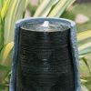 17x17x26" Indoor/Outdoor Polyresin Water Fountain, Unique Broken Urn Fountain Chic Dynamic Modern Design with Light for Garden, Lawn, Backyard, Porch