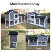 Rabbit Hutch, Indoor Bunny Cage, Outdoor Rabbit Cages with Run, Pet House with Deeper No Leak Tray, UV Panel