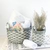 3-Pack Stackable Hand Woven Wicker Harvesting and Storage Basket with Handles