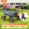 VEVOR Dump Cart, Poly Garden Dump Cart with Easy to Assemble Steel Frame, Dump Wagon with 2-in-1 Convertible Handle, Utility Wheelbarrow 600 lbs Capac