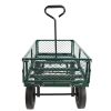 Garden Wagon Dump Cart Making it Easier to Transport Garden Supplies - Green, Solid Tires