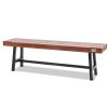 VEVOR Outdoor Bench, 63 inches Wood Garden Bench with Metal Leg for Outdoors, Outdoor Garden Park Bench, 500 lbs Load Capacity Bench, Dining Bench Pat