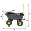 Folding Garden Dump Truck with Steel Frame, 10 inch Pneumatic tires, black