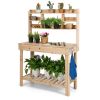 1PC Large Garden Potting Bench Table with Display Rack and Hidden Sink