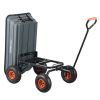 VEVOR Dump Cart, Poly Garden Dump Cart with Easy to Assemble Steel Frame, Dump Wagon with 2-in-1 Convertible Handle, Utility Wheelbarrow 600 lbs Capac