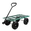 Garden Wagon Dump Cart Making it Easier to Transport Garden Supplies - Green, Solid Tires