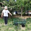 Garden Wagon Dump Cart Making it Easier to Transport Garden Supplies - Green, Solid Tires