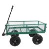 Garden Wagon Dump Cart Making it Easier to Transport Garden Supplies - Green, Solid Tires
