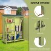 64" Tree Bud Green Cedar Wood Outdoor Storage Shed with Single Slope Roof Lockable Double Doors for Garden Yard & Patio - Natural Style