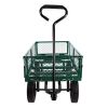 Garden Wagon Dump Cart Making it Easier to Transport Garden Supplies - Green, Solid Tires