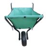 Folding Collapsible Lightweight Wheelbarrow, Heavy Duty 176 lbs Capacity, Oxford Cloth-Green for Grass, Weeds, Soil, Rocks and Wood