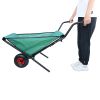 Folding Collapsible Lightweight Wheelbarrow, Heavy Duty 176 lbs Capacity, Oxford Cloth-Green for Grass, Weeds, Soil, Rocks and Wood