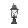 Outdoor Post Light, Black Pole Lantern Fixture with Pier Mount Base, Hard Wired