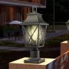 Outdoor Post Light, Black Pole Lantern Fixture with Pier Mount Base, Hard Wired