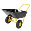 Two-wheeled cart, garden bike, 10-inch pneumatic wheels(Yellow + Black)
