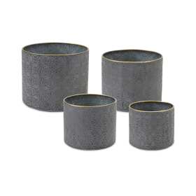 Ornate Geometric Metal Planter