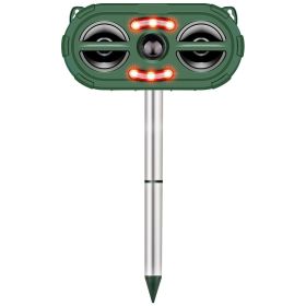 Solar Ultrasonic Animal Repeller Motion Sensor Animal Repellent USB Animal Chaser IP66 Waterproof for Farm Garden Yard to Drive Deer Raccoon Squi