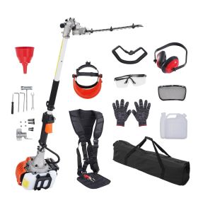 VEVOR 15.7-inch 26CC 2 Cycle Gas Hedge Trimmer, Gas Powered Pole Hedge Trimmer with Dual Sided Dual Action Blade, 270° Adjustable Trimmer Head
