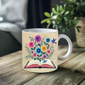 1pc_Teach Them Love Them Grow ceramic cup 11 ounces, coffee/tea/wine glass, suitable for Valentine's Day, birthdays,