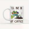 11oz White Ceramic Mug - 'I'll Be in My Office' Double-Sided Garden Design with Tools & Plants - Perfect Gift for Coffee,