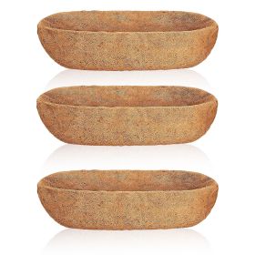 3Pcs 24in/30in/36in Trough Coco Liners For Planters Coconut Coir Planter for Window Box Hanging Trough Basket Half Moon Planter Liner Replacement For (Option: 3PcsCocoLiner36IN)