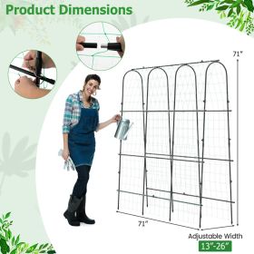 71 x 71 Inch U-Shaped Tall Garden Arched Trellis for Climbing Plants (Color: Black)