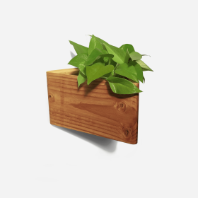 Triangle self-watering, wall-mounted planter (Color: Natural)