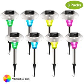 Solar Garden Lights IP44 Waterproof 7 Color Changing For Yard Driveway Walkway, 24Pcs 12Pcs 8Pcs 4Pcs (Option: 8Pcs)