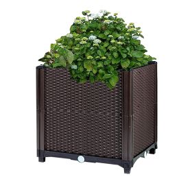 Raised Garden Bed Plant Growth Box With Self-watering System For Garden Patio Balcony Elevated Planter Box For Flowers Vegetables Herbs (Option: PlantBed303035cm)