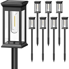 6Pack Solar Powered Stake Lights, IP65 Waterproof, Auto On Off - For Pathway Garden Yard Patio (Option: 6pcs)