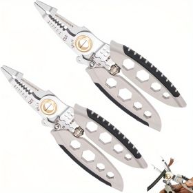 Multifunctional Wire Stripping Pliers, Electricians, Wire Stripping Artifacts, Wire Pliers, Stainless Steel Broken Wire Stripping Pliers, Wire St (Option: 1pcs)