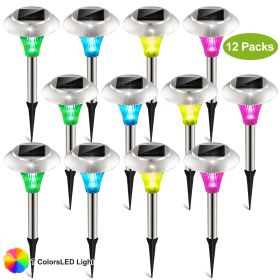 Solar Garden Lights IP44 Waterproof 7 Color Changing For Yard Driveway Walkway, 24Pcs 12Pcs 8Pcs 4Pcs (Option: 12Pcs)
