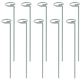10Pcs Plant Support Stakes Garden Flower Single Stem Support Stake Iron Plant Cage Support Ring (size: 16in)
