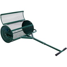 Peat Moss Spreader 24inch,Compost Spreader Metal Mesh,T shaped Handle for planting seeding,Lawn and Garden Care Manure Spreaders Roller (Color: as Pic)