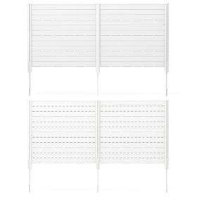 Outdoor Privacy Fence Screen with 5 Ground Stakes for Garden Yard Patio (Color: White)