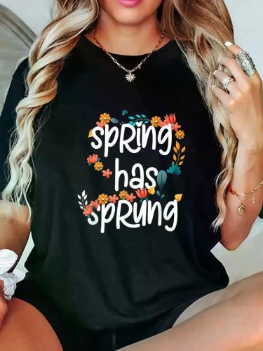 Easter Women'S T-Shirts Spring Has Sprung Flower and Plant Lover Season T-Shirt Print Women'S T-shirt