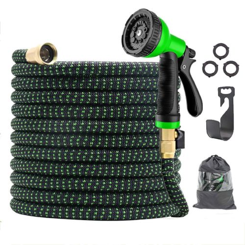 Lovewe Pocket Hose with 10 Function Nozzle,  Expandable Garden Hose, Lightweight & No-Kink Flexible Garden Hose, 5/8 inch Anodized Aluminum Fitti