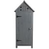 30.3"L X 21.3"W X 70.5"H Outdoor Storage Cabinet;  Wooden Tool Shed for Garden Patio Backyard,  Natural/Gray