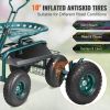 VEVOR Garden Cart Rolling Workseat with Wheels, Gardening Stool for Planting, 360 Degree Swivel Seat, Wagon Scooter with Steering Handle & Utility Too