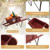 Wooden Wagon Planter With 9 Magnetic Accessories For Garden Yard