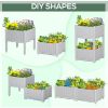 Outsunny 2 Piece Raised Garden Bed with Legs, Self-Watering Planter Box Raised Bed to Grow Flowers, Herbs & Vegetables, Gray